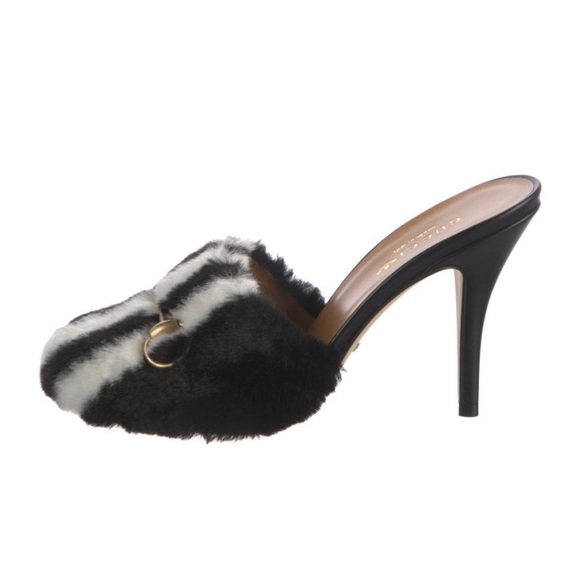 Gucci x Adidas Fur Mules - Picture 1 of 5